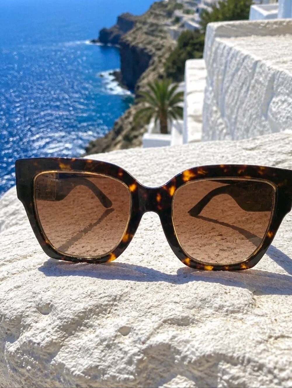 NWT Tory Bursch Kira Square Sunglasses dark tortoise/brown gradient - Picture 3 of 13